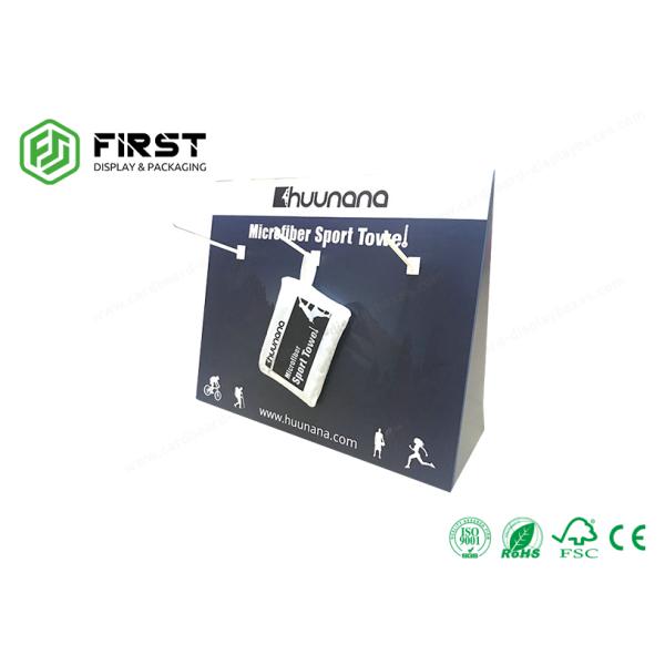 Custom Made Full Color Printed POP Advertising Cardboard Counter Display Stand With Hooks