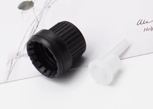 China CRC Plastic Screw Cap With Insert For Glass Bottles 18mm Black Tamper Evident Cap on sale