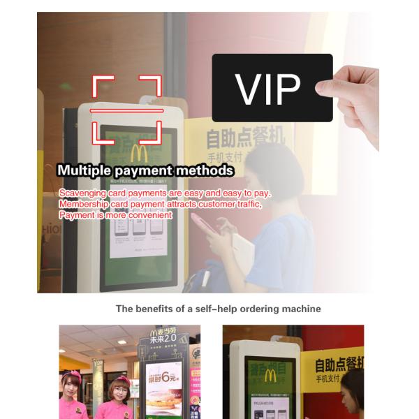32 Inch Self Service Touch Screen Payment Kiosk Thermal Printer Bill Acceptor POS System Ordering Machine
