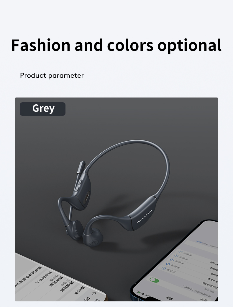 Wireless Waterproof Mp3 Compact Black Foldable Open Ear Bluetooth Bone Conduction Headphones