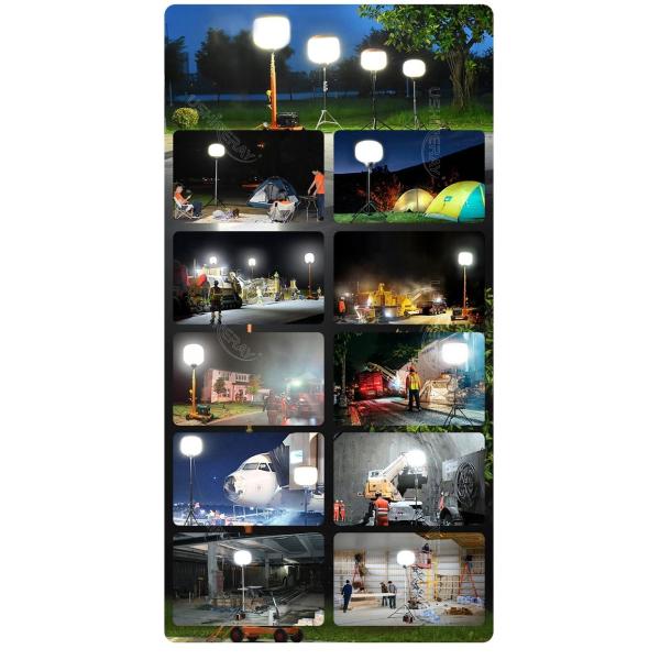 Trolley Cart Tripod Lights 800W Led Balloon Lamp For Road Safty