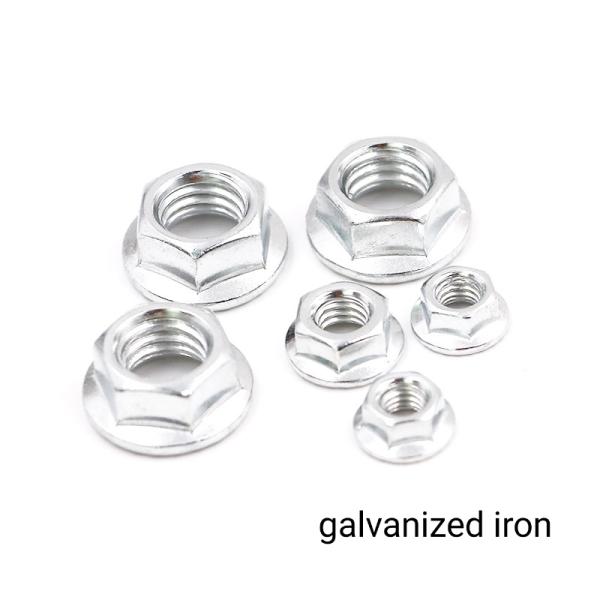 Hex Flanged Nyloc Nuts M7 Cold Galvanized Powder Coated ISO 9001 Approved