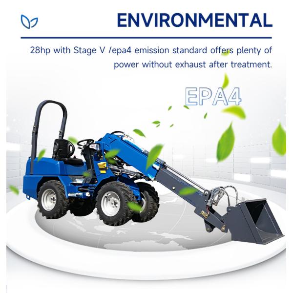 2691mm Min Turning Radius Small Wheel Loader Hydrostatic Transmission Ht180