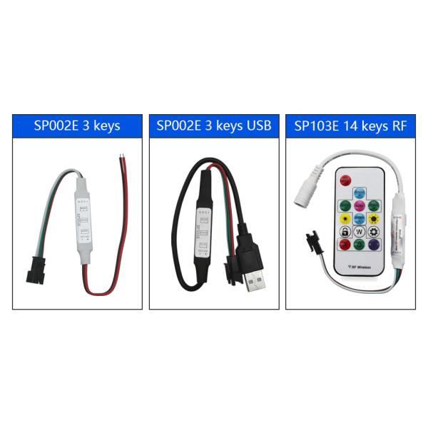 14 keys 3 pin LED Mini Controller , Sp002e Pixel Controller for LED light module