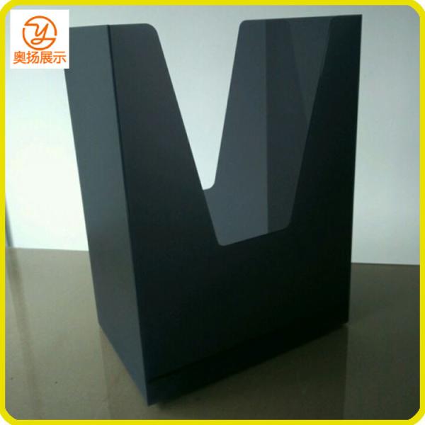 New design customized acrylic shopping bag display box with wheels