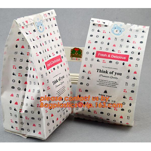 China supplier promotional custom coated bread/sandwich paper kraft bag with clear window,brown kraft paper bakery bread