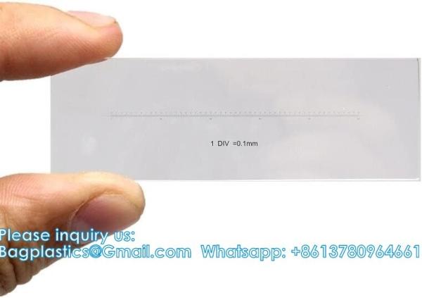 Quality Lab Microscope Slides DIV 0.1 Mm Calibration Slide Length 50 Mm Horizontal Scale Ruler-Linear Scale Stage Micrometer for sale