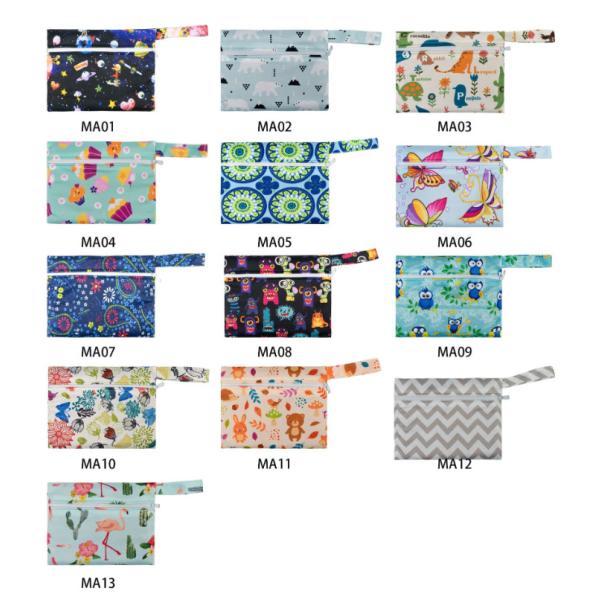 15x18cm Mini washable reusable menstrual pads Cloth Bag sanitary Zipper Waterproof