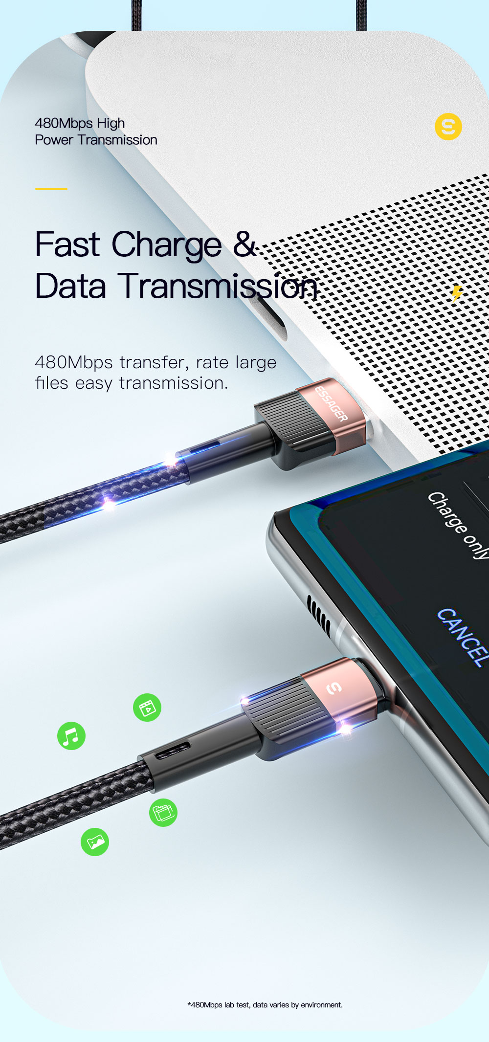 Aluminum Alloy PD66W USB A To Type C Cable 6A Fast Charge Type C Cable