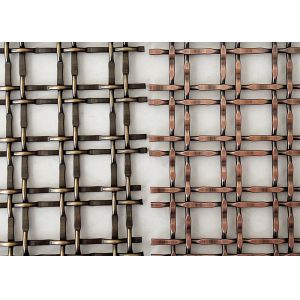 SS304 Antique Brass Decorative Lock Crimp Woven Wire For Partitions