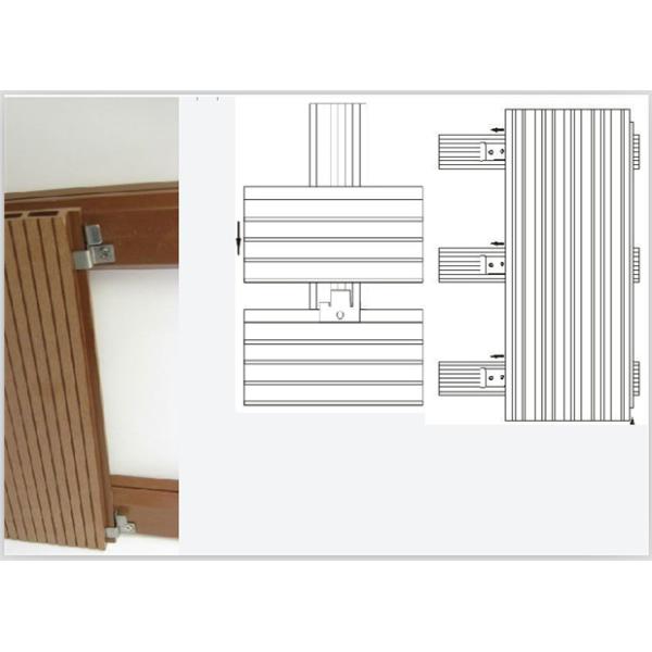 Brushed / Scratched Composite Cladding Panels , Timber Look Cladding For Exterior Walls