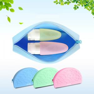 Buy cheap Fashion Solid Color Silicone Makeup Large Capacity Zipper Cosmetic Storage Bag Soft Silicone Wash Bag product