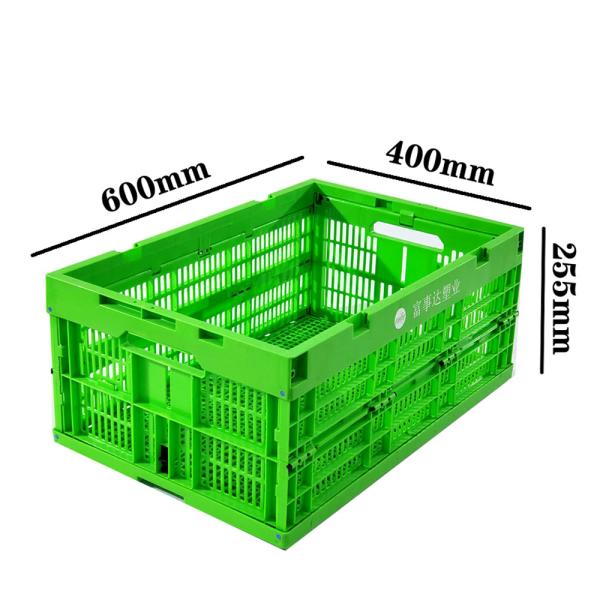 Large 45l Plastic Folding Crate For Fruits And Vegetables Turnover Basket Storage