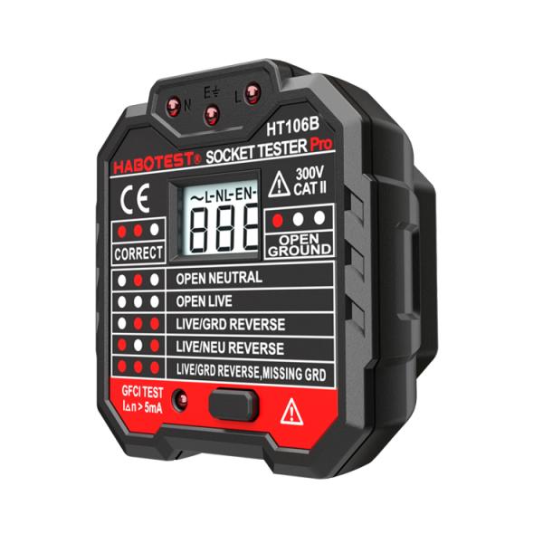 Home Renovation Check Plug Socket Tester 110 / 220V LCD Display Voltage Measurement