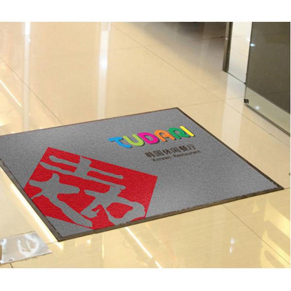 Logo mat nylon printed mat nylon carpet rubber backing Custom logo mat