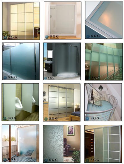 acid etched glass opaque glass for construction