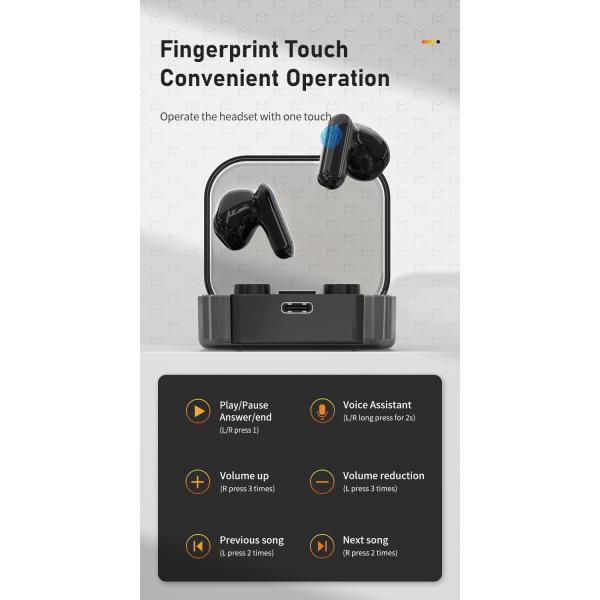 Wireless Music Gaming Headset with Digital Display and Transparent Case Low Latency 2024