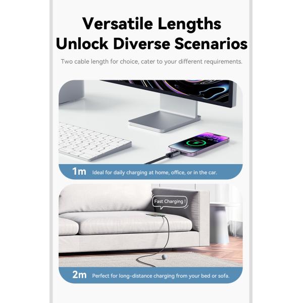 ESSAGER ES-X64 Series 29W USB-C to Lighting Charging Cord Data Cable with Aluminum Alloy Jacket and PD Function