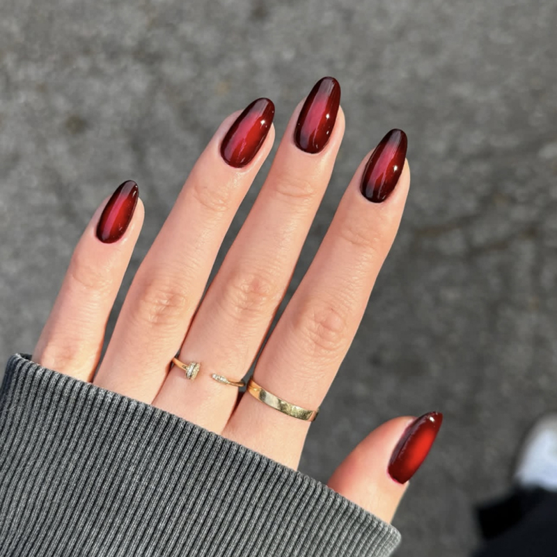 Gradient Red Custom Press On Nails Long Lasting Reusable Bespoke Press On Nails
