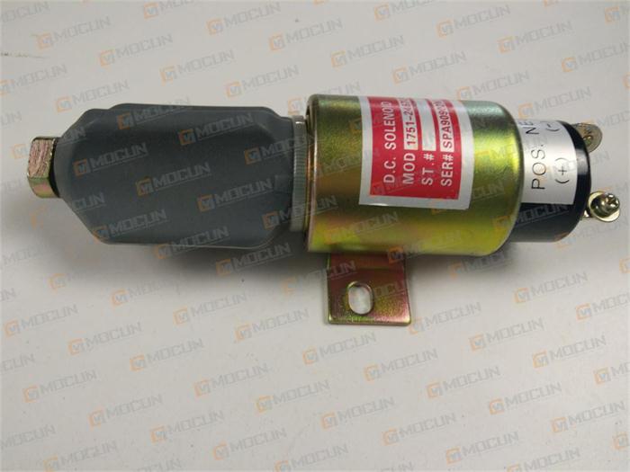 Excavator Diesel Engine Stop Solenoid Valve , 24V Diesel Fuel Shut Off Solenoid Valve 1751-2467UIB1S5A