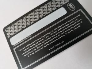 Durable Matte Black Metal Business Cards With Silver Printing And Signature Panel