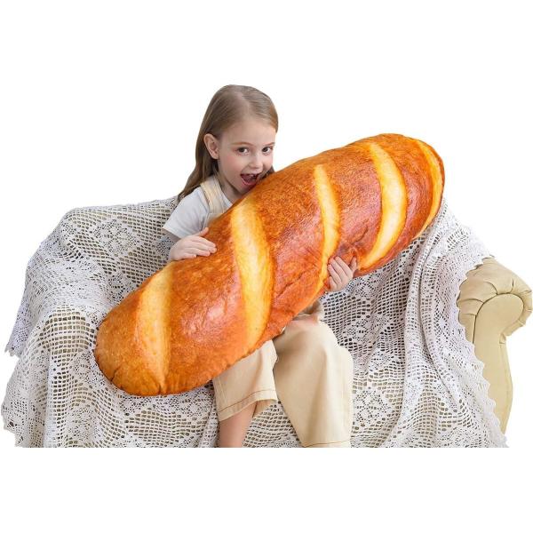 40 in 3D Simulation Bread Shape Pillow Soft Lumbar Baguette Back Cushion Funny Food Plush Stuffed Toy