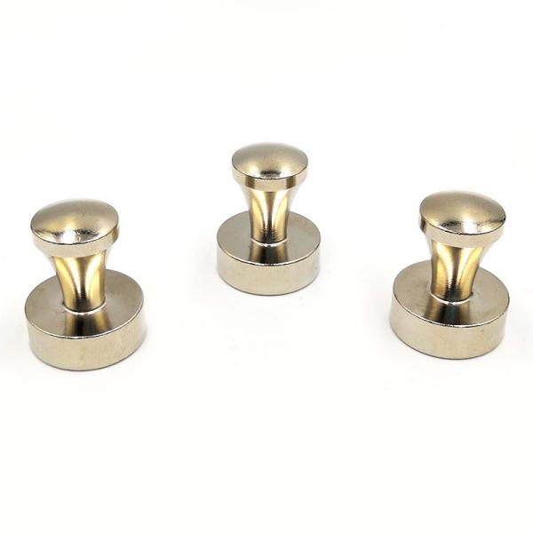 Super Strong Silver Color Metal Material Magnetic Push Pin Magnet for Office