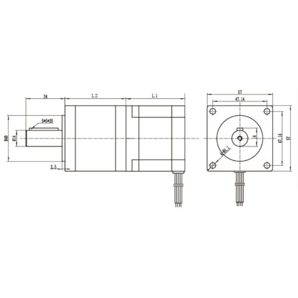 Worm Gear Nema 23 Stepper Motor 2.5Nm With Planetary Gearbox