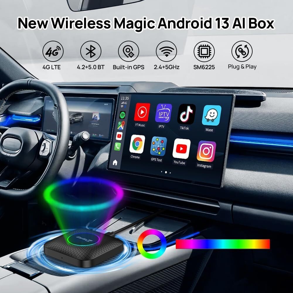 Multi Media Cpc200 Tbox Ambient 128Gb Wireless Adapter CarPlay Box Youtube Carplay Netflix Carlinkit Ai Smart Magicbox
