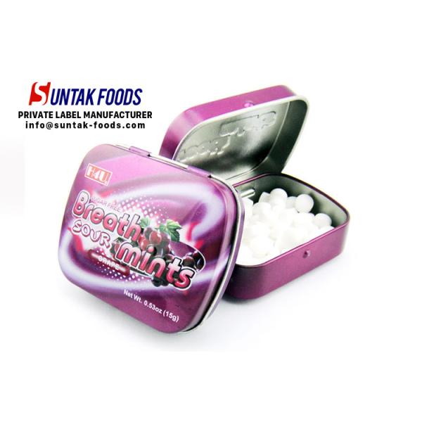 Portable Grape Fruit Flavored Candy For Children With Square Box Package
