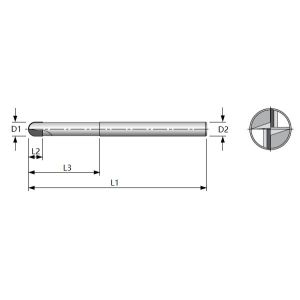 PCD Ball nose End mills
