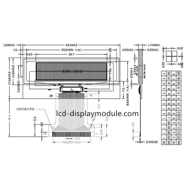 Positive COG 128 * 32 Small Display Screen Transflective FSTN ISO14001 Approved