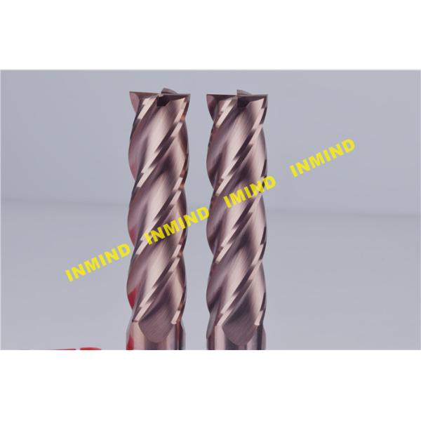 ALCRONA Coating HRC65 Square Solid End Mill , High Hardness Carbide End Mill Bits