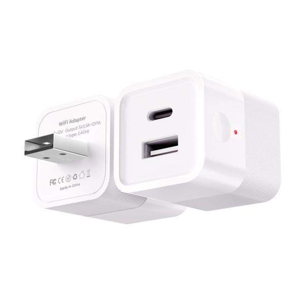 Tuya Smart WiFi Mini Power Adapter Portable 5V Micro USB & Type-C Charger Plug