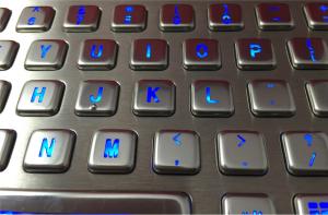 Buy cheap Vandal proof 66keys industrial metal keyboard with blue backlit and 38.mm optical trackball product
