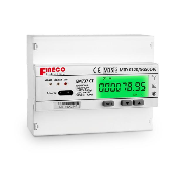 Modbus RTU Three Phase CT Connected Din Rail Energy Meter 3*230/400V 1.5 6 A Class1.0