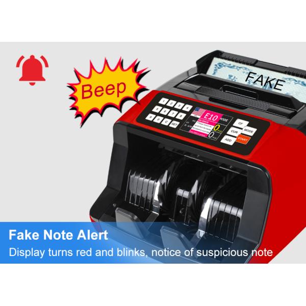 USD Euro UV IR Money Bill Counter Machines 1000pcs Per Min Counterfeit Detector