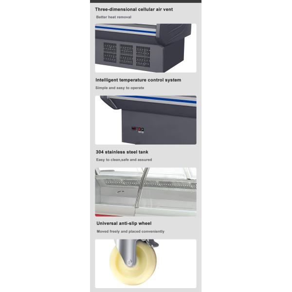 Green Health Commercial Butcher Display Fridge Grocery Meat Cooler Deli Freezer