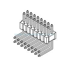 Buy cheap Double row right angle 1.27mm male header connector product