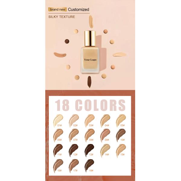 OEM / ODM Wholesale Makeup Full Coverage Cream Matte Waterproof Vegan Fond De Teint Original Private Label Wholesale Liquid Foundation For Dark Skin