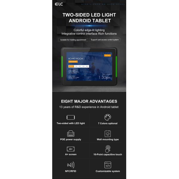 10.1 Inch Android Meeting Room Tablet with POE and LED Light Bar