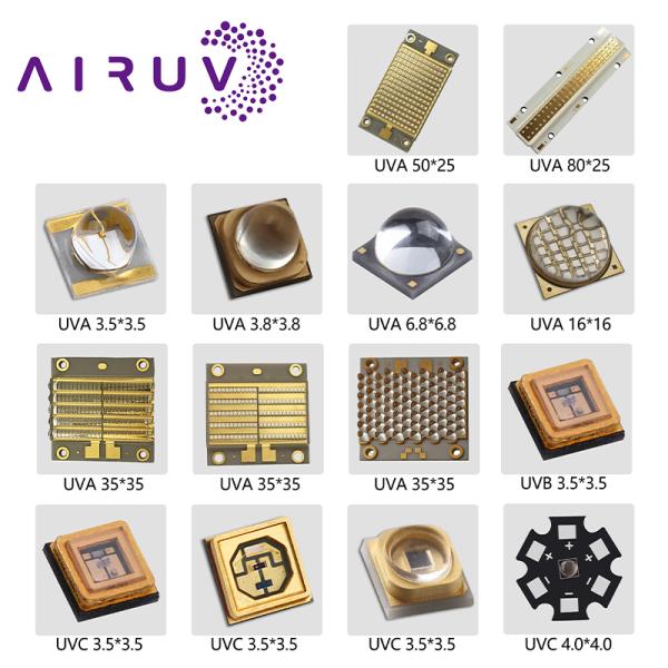 UVA UVB UVC UV LED Chips 365nm 385nm 395nm 3535 3838 6868 2828 1616 UV LED