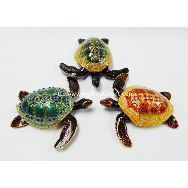 metal alloy turtle trinket jewelry box with magnet closure good quality and various designs