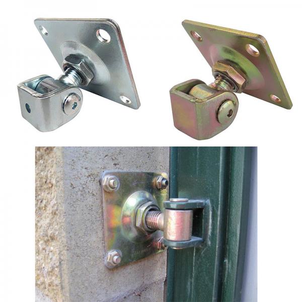 Quality Swing Gate Adjustable Weld On Hinge M24 With Square Fixing Plate for sale