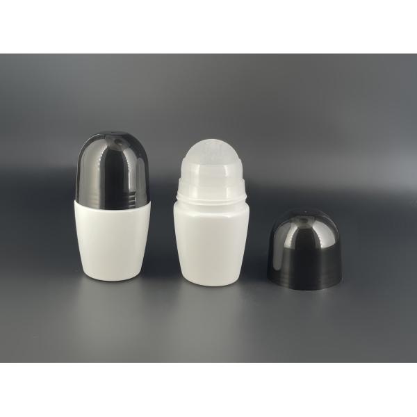 Black Cap Round Empty PP Plastic Roller Ball Bottles 50ml