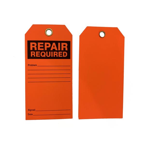 5 3/4" Rectangular Lockout Plastic Safety Tag Fluorescent 300g Cardstock