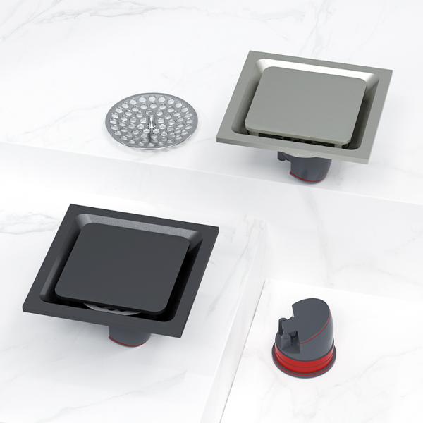 Durable Shower Floor Drain Square Brass Ensuring Smooth Water Flow Filter 100 * 100mm
