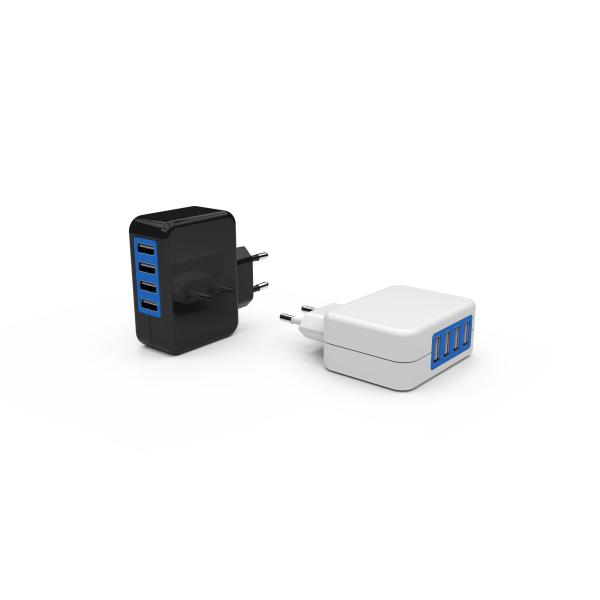 5V4.8A Fireproof PC 4 Port USB Travel Charger