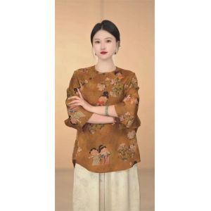 Custom Viscose Jacquard Chinese Elemental Patterns Lightweight Printed Jacquard