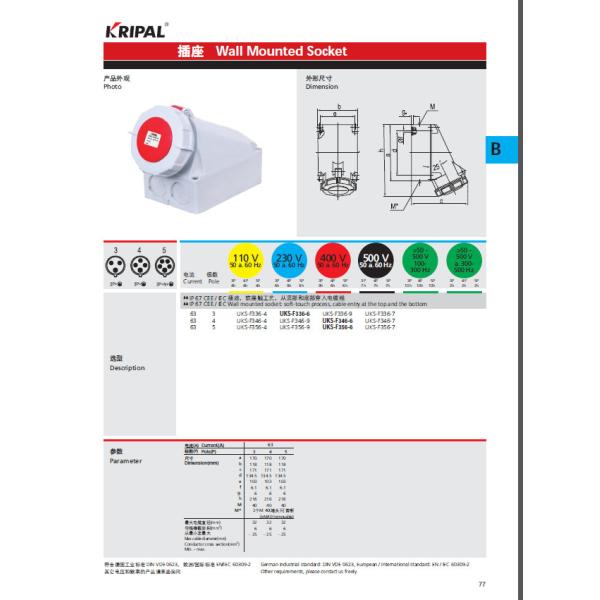 Male Female Nylon Pa6 Ip67 Industrial Plug Socket